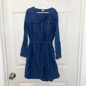 TRUE CRAFT | Girl's Size Large‎ Chambray Blue Jean Long Sleeve Dress